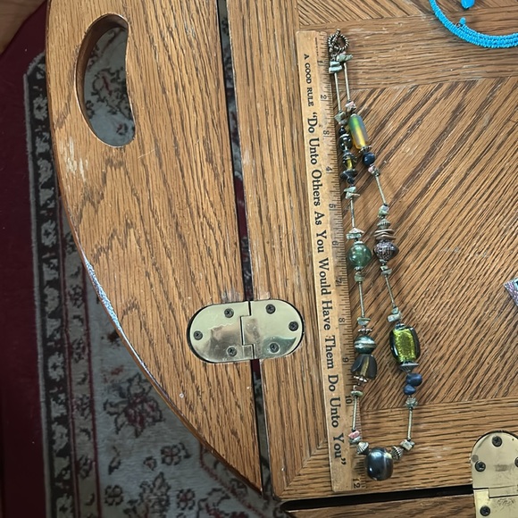 Vintage Glass & Stone Beaded Necklace - Picture 7 of 8